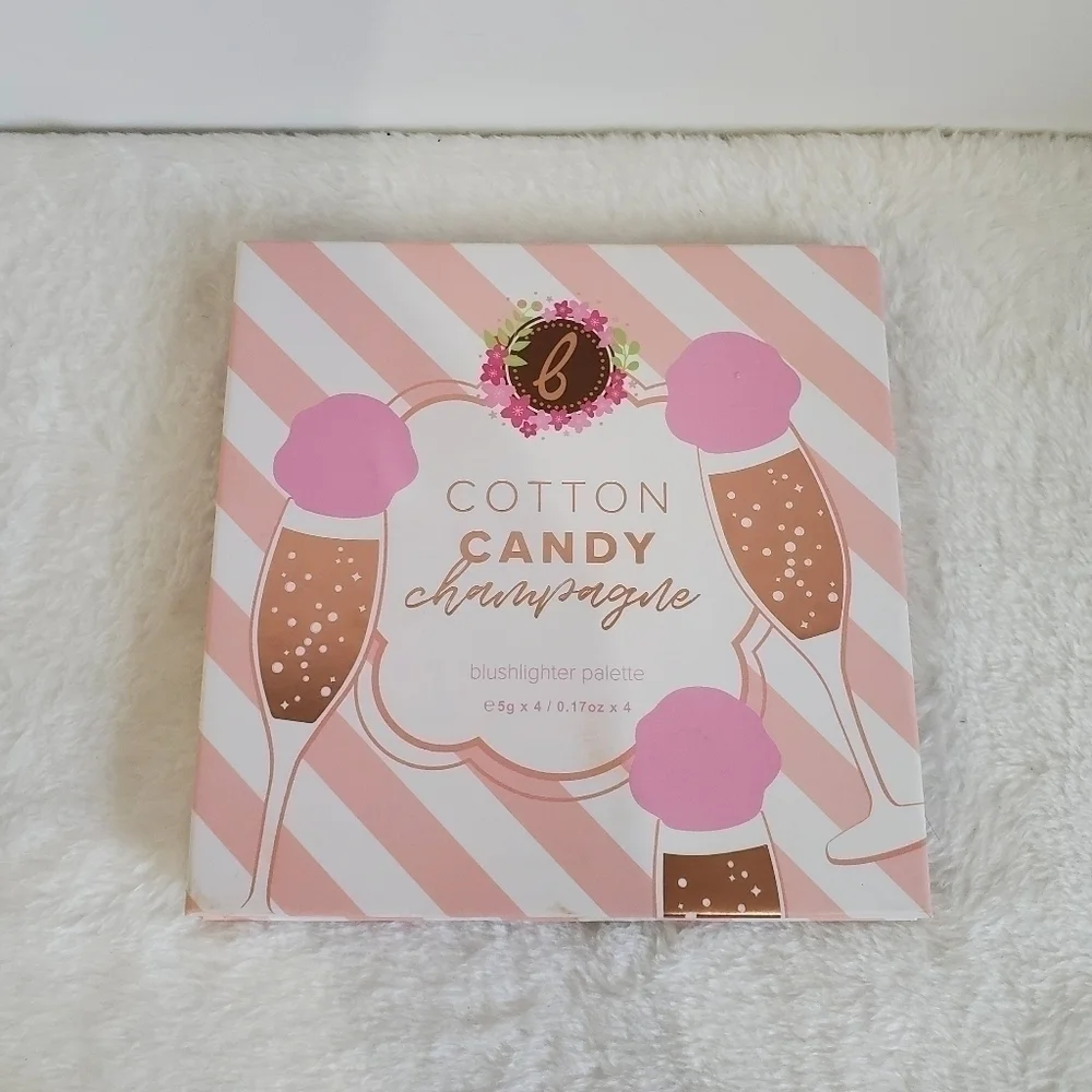 Cotton Candy Champagne Blushlighter 4 Rose-Flushed Metallic Sheen Shades Palette